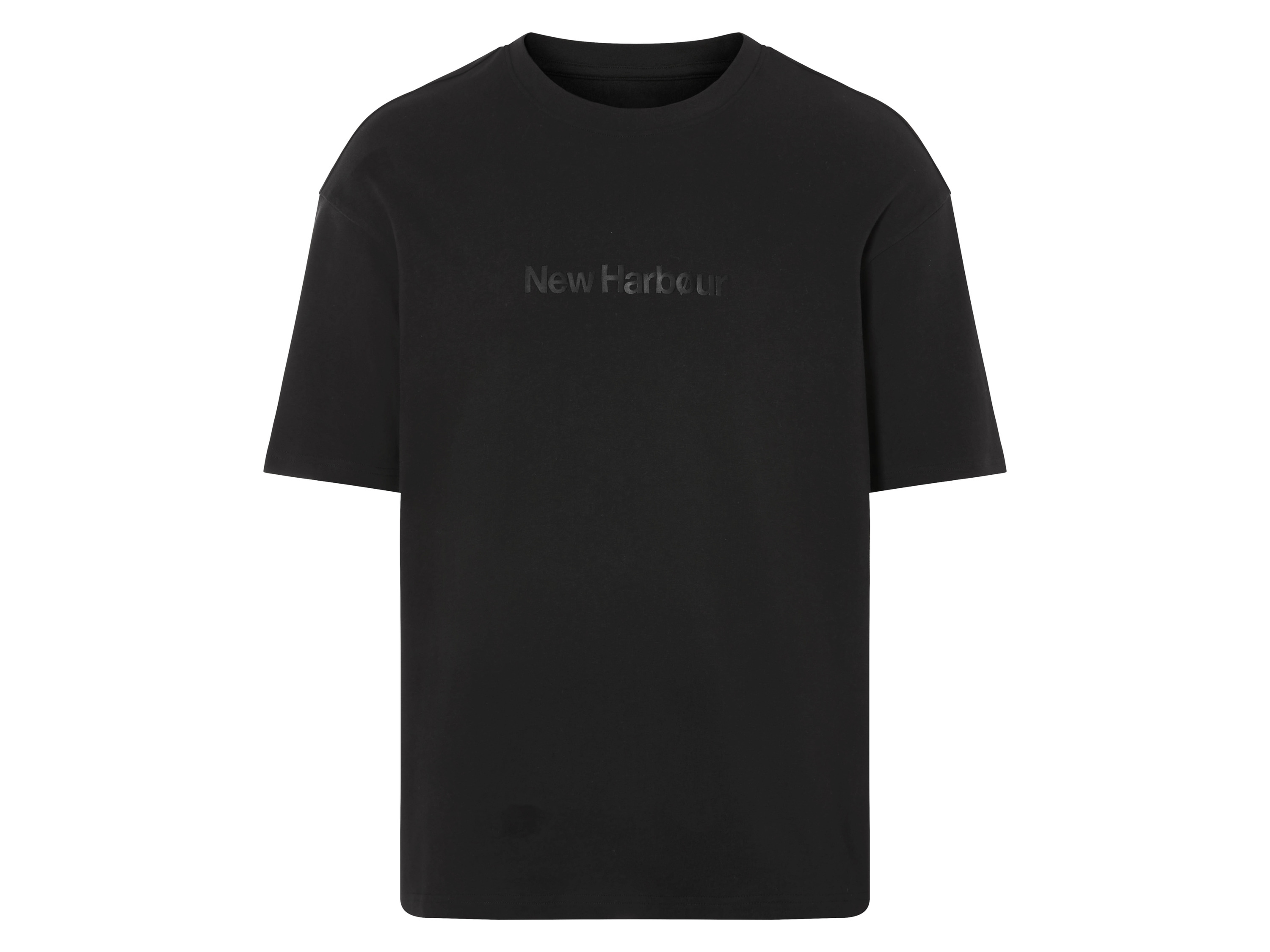 Livergy T-shirt męski oversize z bawełny Czarny, L 52/54