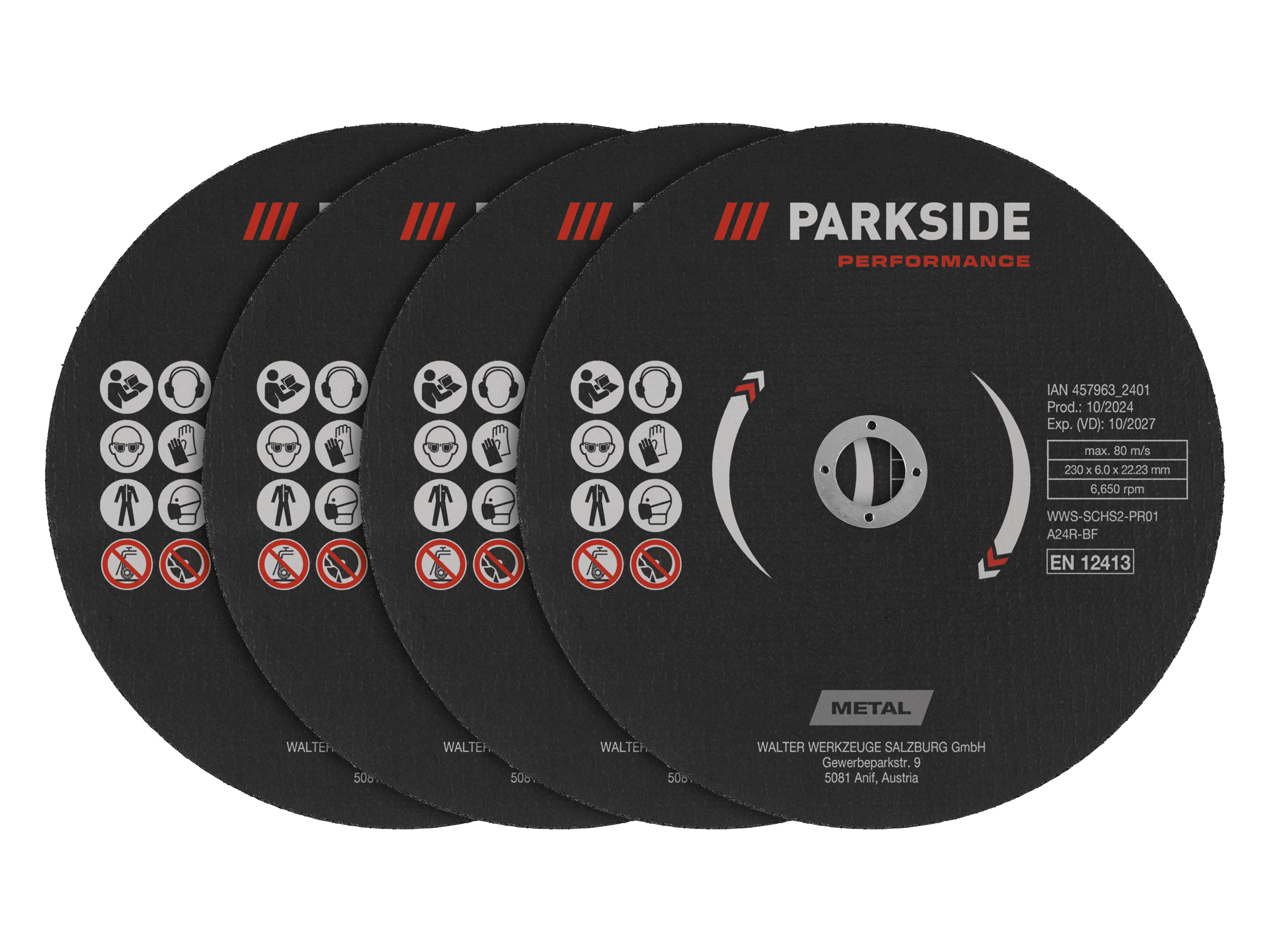 Parkside Performance Akcesoria do szlifierki kątowej, ok. Ø 230 mm Tarcze tnące, 4 szt.