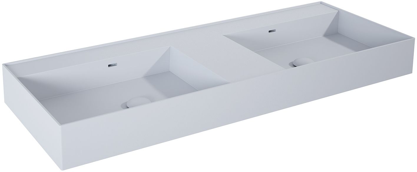 Darmowa Dostawa - Umywalka 120.5x45.5 cm prostokątna ścienna-podwójna szary/kamień Elita Level RE041461207040