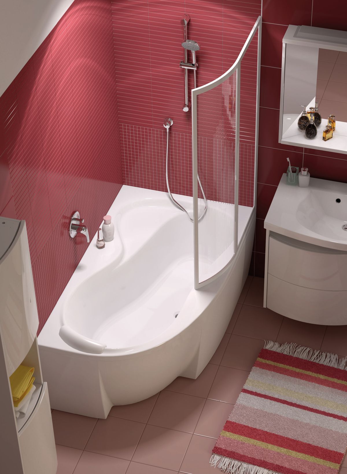 Darmowa Dostawa - Wanna narożna 150x95 cm prawostronna biały Ravak Rosa 95 abset0089
