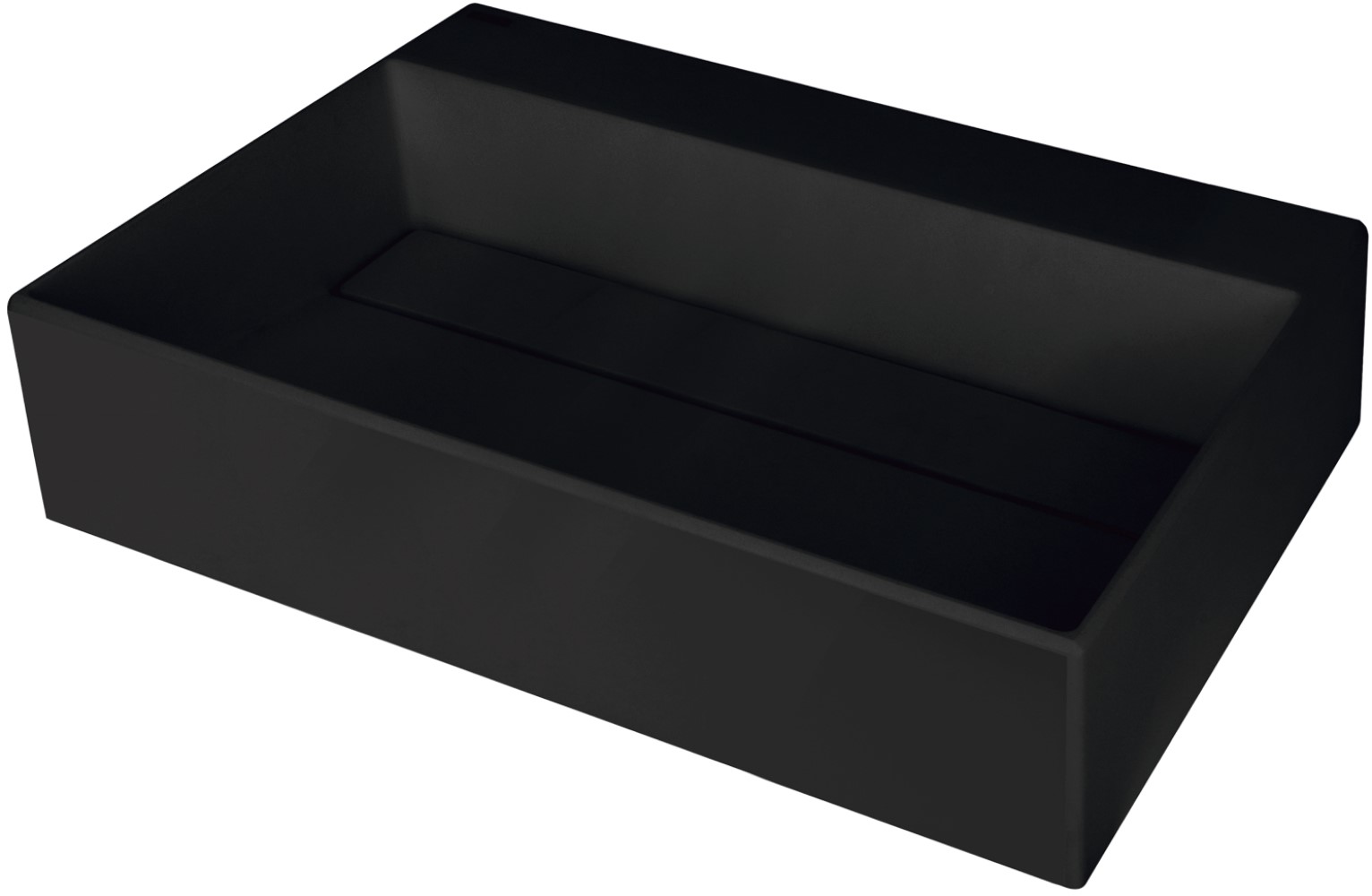 Darmowa Dostawa - Umywalka 60x40 cm prostokątna nablatowa czarna Deante Correo CQRNU6M