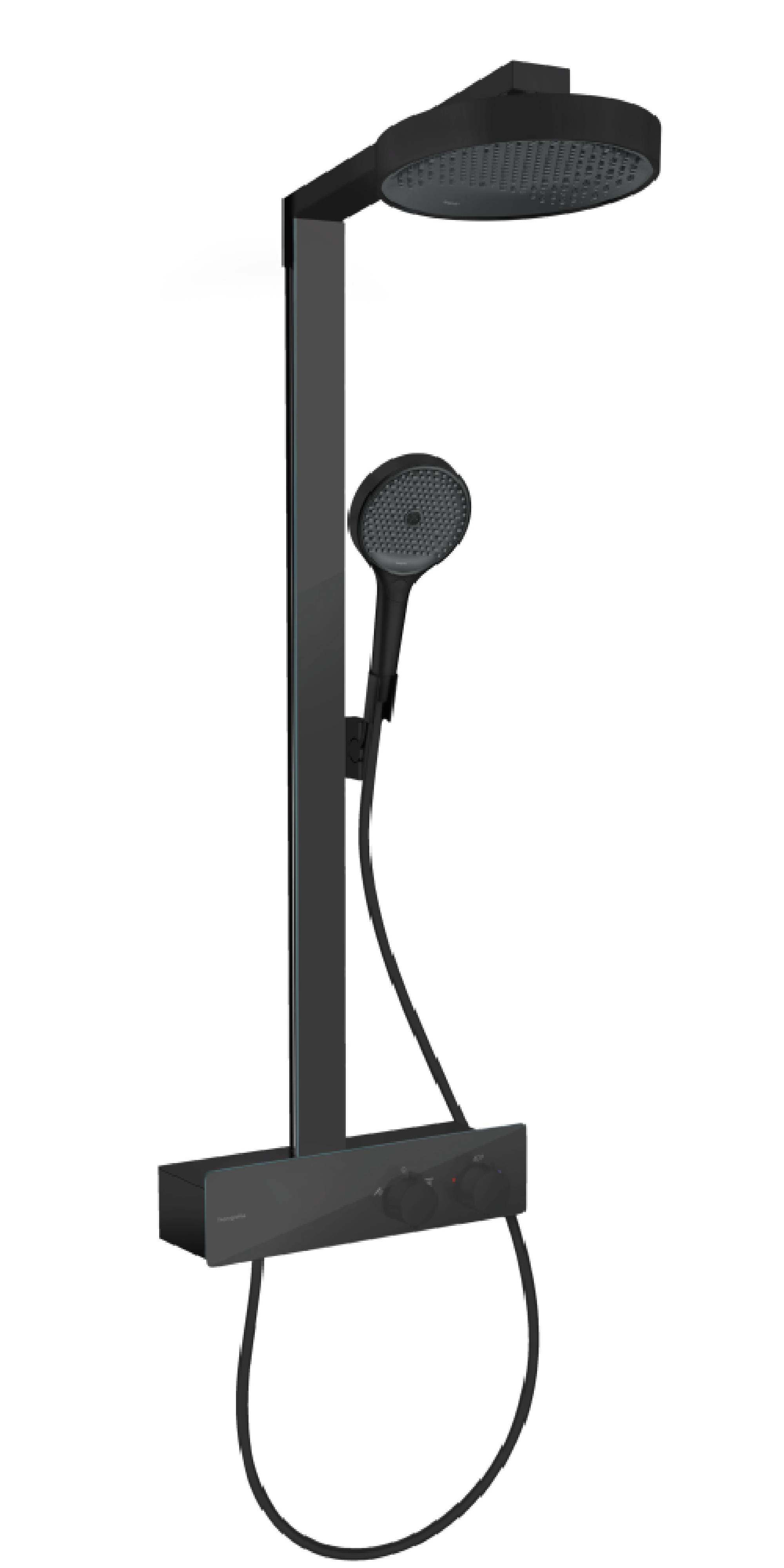 Darmowa Dostawa - Zestaw prysznicowy ścienny czarny Hansgrohe Rainfinity 28742670