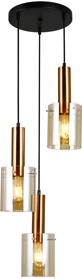 Darmowa Dostawa - Lampa wisząca 3x40 W mosiądz-bursztynowa Italux Sardo PND55813ABROAMB