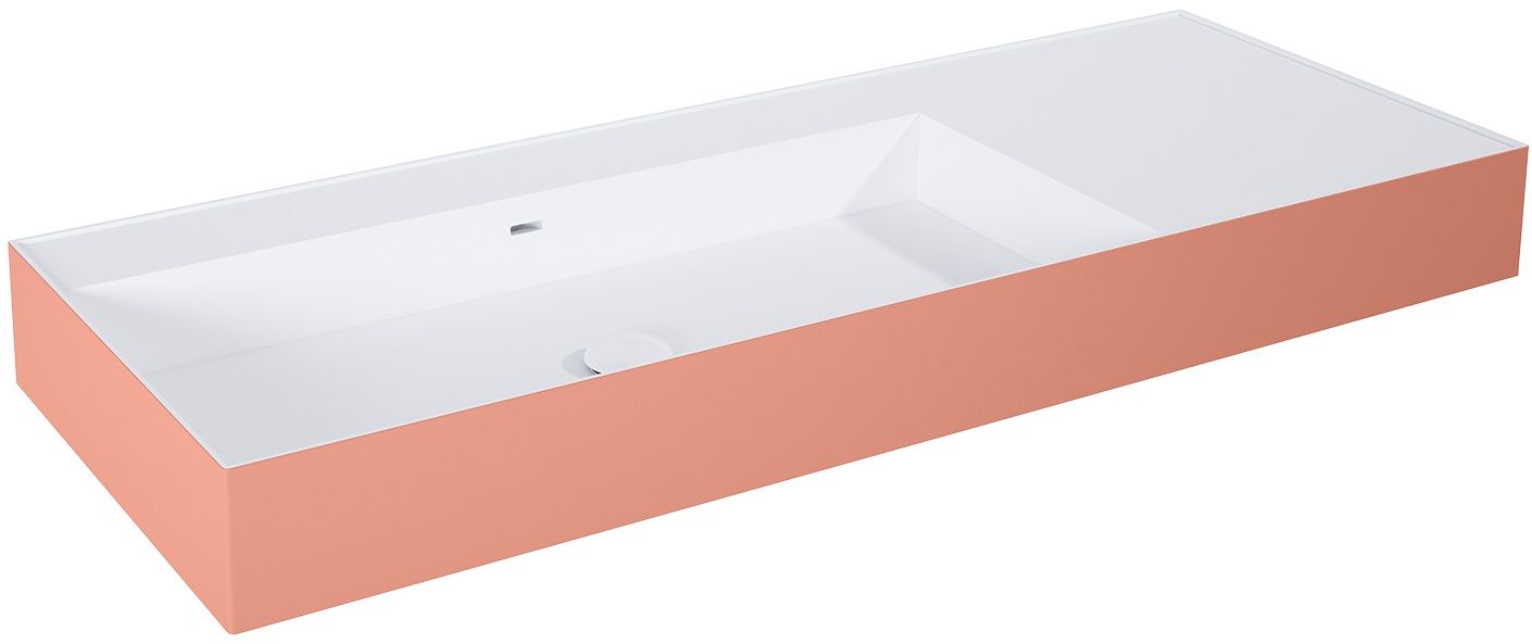 Darmowa Dostawa - Umywalka 120.5x45.5 cm prostokątna ścienna biała-różowa Elita Level RE041461236020