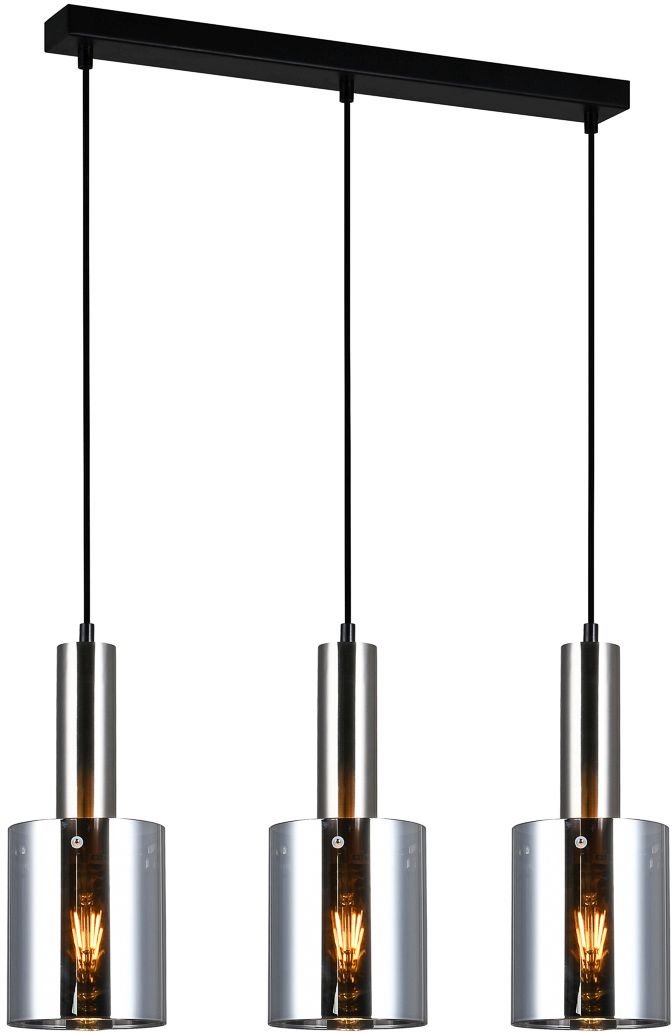 Darmowa Dostawa - Lampa wisząca 3x40 W przydymiona-nikiel Italux Sardo PND55813SCSG