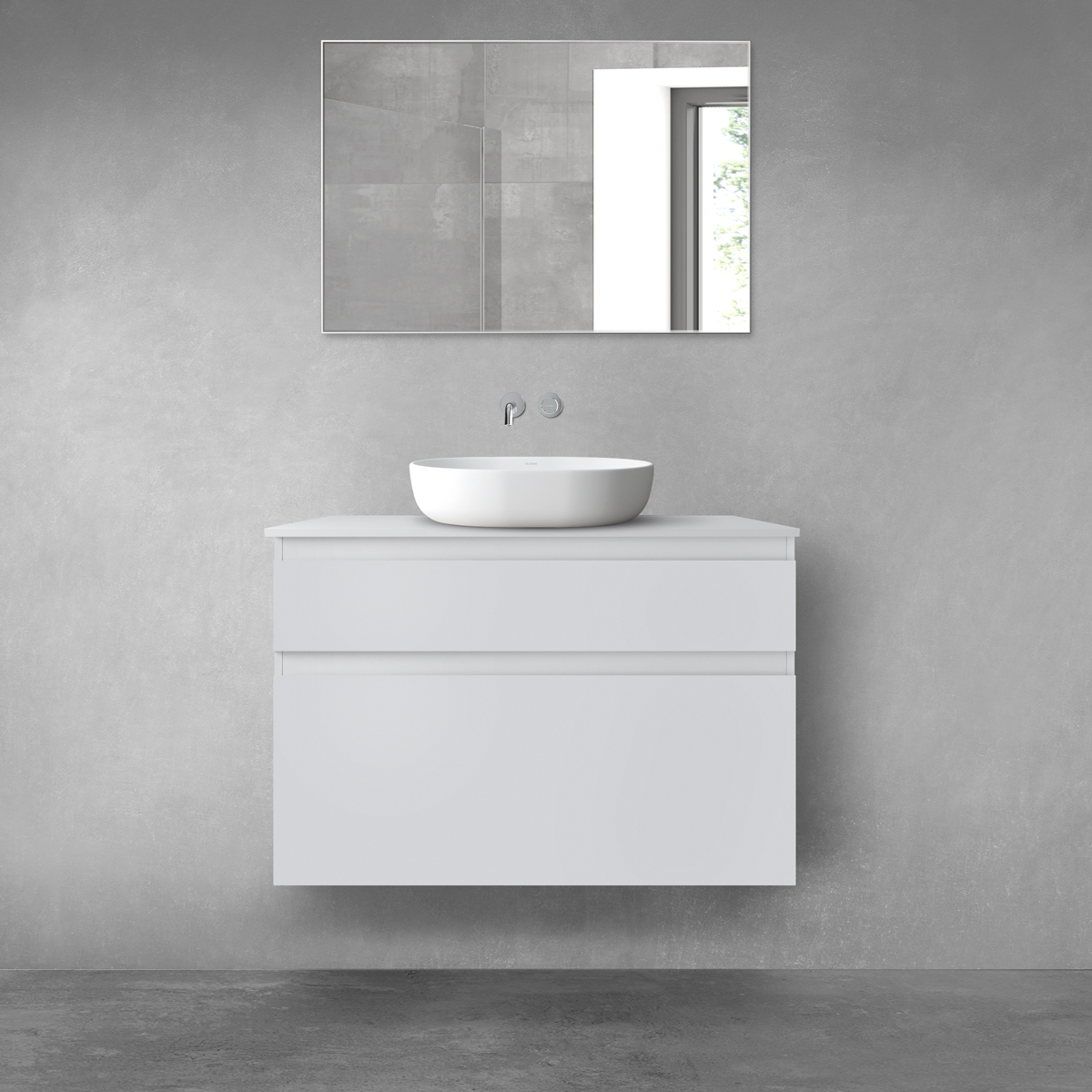 Darmowa Dostawa - Zestaw mebli łazienkowych 100x46.4x72.2 cm podumywalkowa wisząca szara Oltens Vernal 68220700