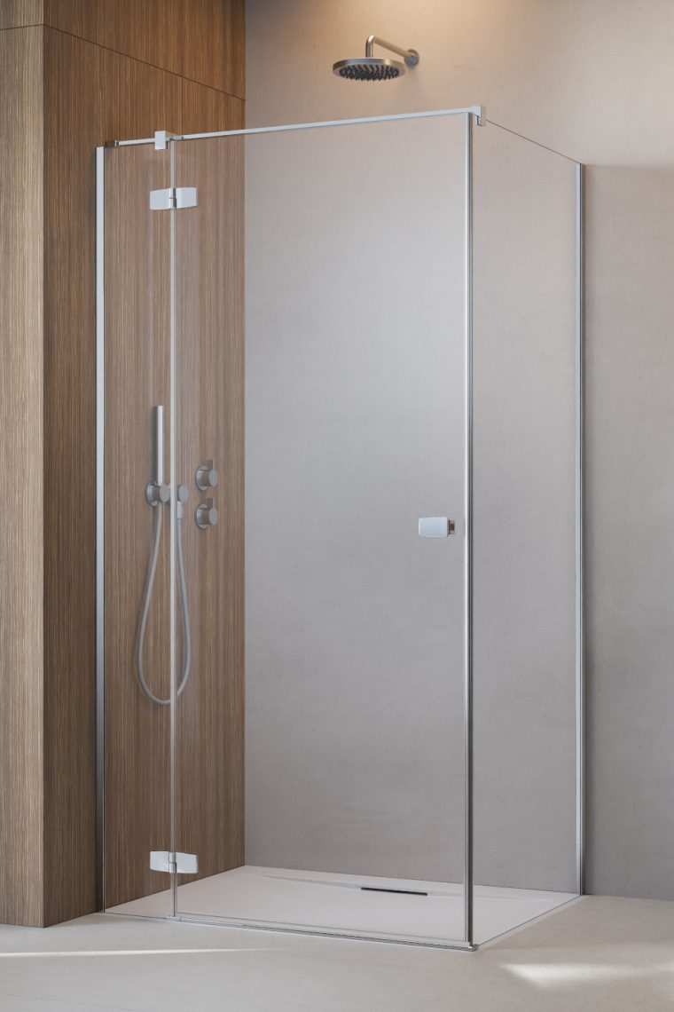 Darmowa Dostawa - Drzwi prysznicowe 80 cm uchylne chrom połysk/szkło przezroczyste Radaway Fuenta Chrome KDJ 13840430101L