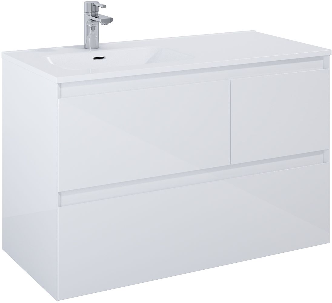 Darmowa Dostawa - Szafka 100x45.8x63.5 cm podumywalkowa wisząca biała Elita Split RE011006158060