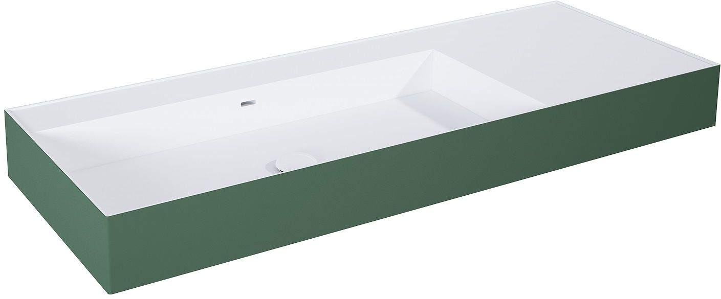 Darmowa Dostawa - Umywalka 120.5x45.5 cm prostokątna ścienna biała-zielona Elita Level RE041461236200