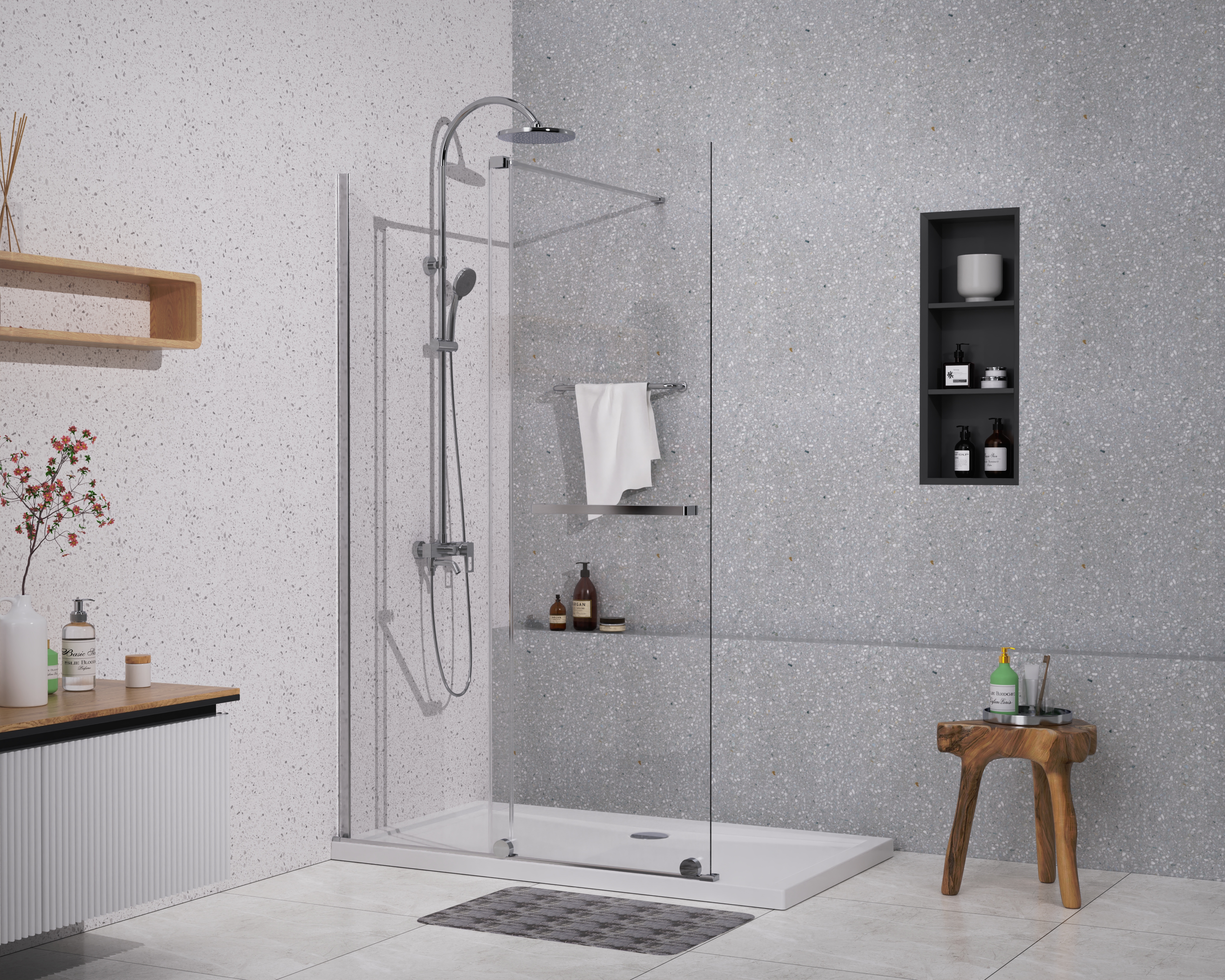 Darmowa Dostawa - Ścianka prysznicowa walk-in 120 cm chrom połysk/szkło przezroczyste Sea-Horse Creative BK258T12