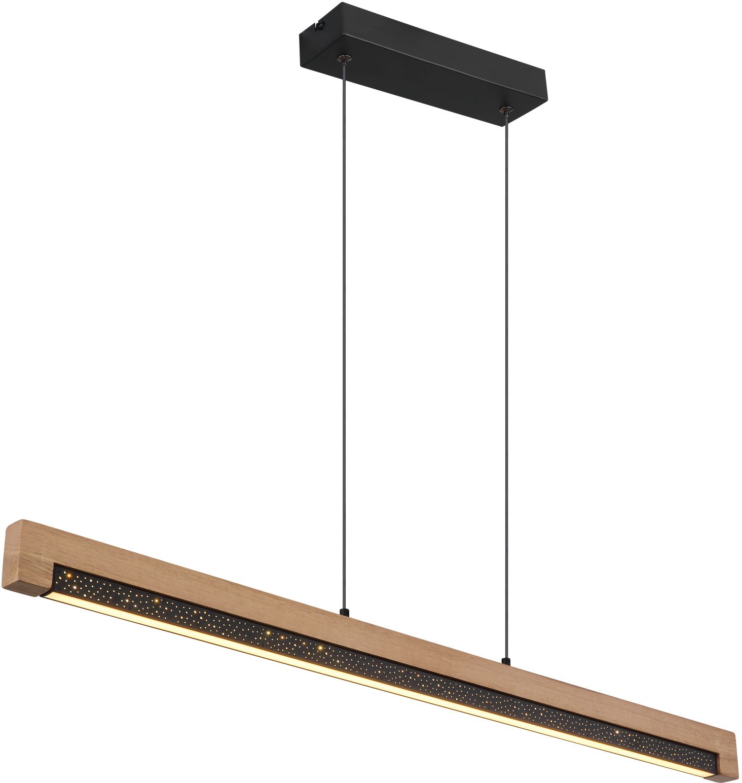 Darmowa Dostawa - Lampa wisząca 1x24 W czarna-drewno Globo Lighting Starla 67849H