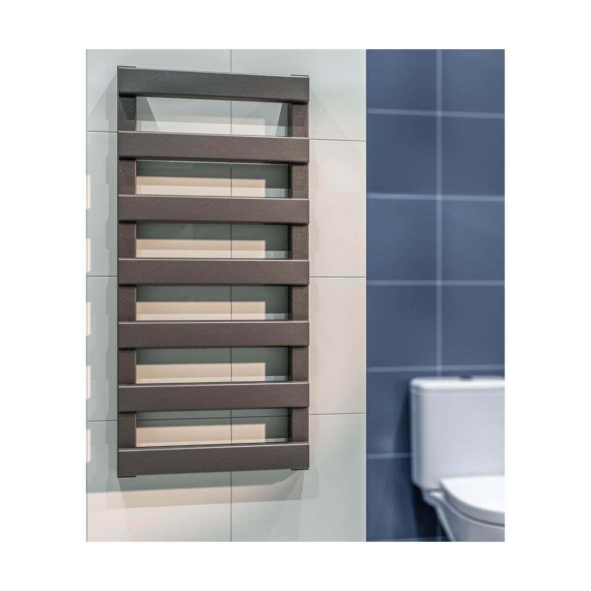 Darmowa Dostawa - Grzejnik łazienkowy dekoracyjny 84x40 cm grafit Luxrad Scala New SCN840400S007