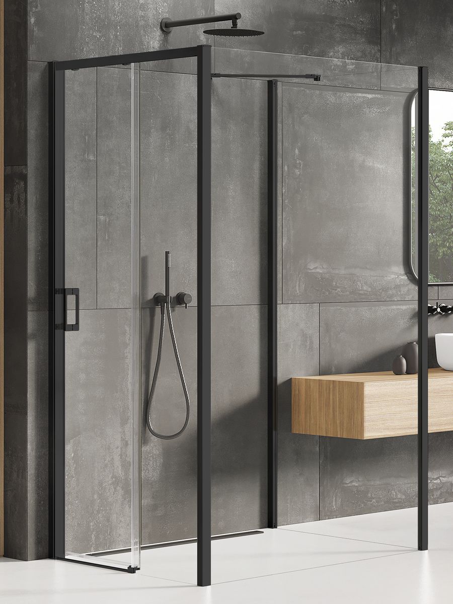 Darmowa Dostawa - Kabina prysznicowa 120x100 cm prostokątna czarny mat/szkło przezroczyste New Trendy Prime Black K1355