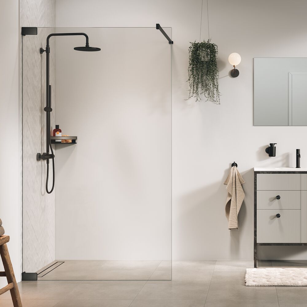 Darmowa Dostawa - Ścianka prysznicowa walk-in 120 cm grafitowy szczotkowany/szkło przezroczyste Sealskin Pure PU011206145100