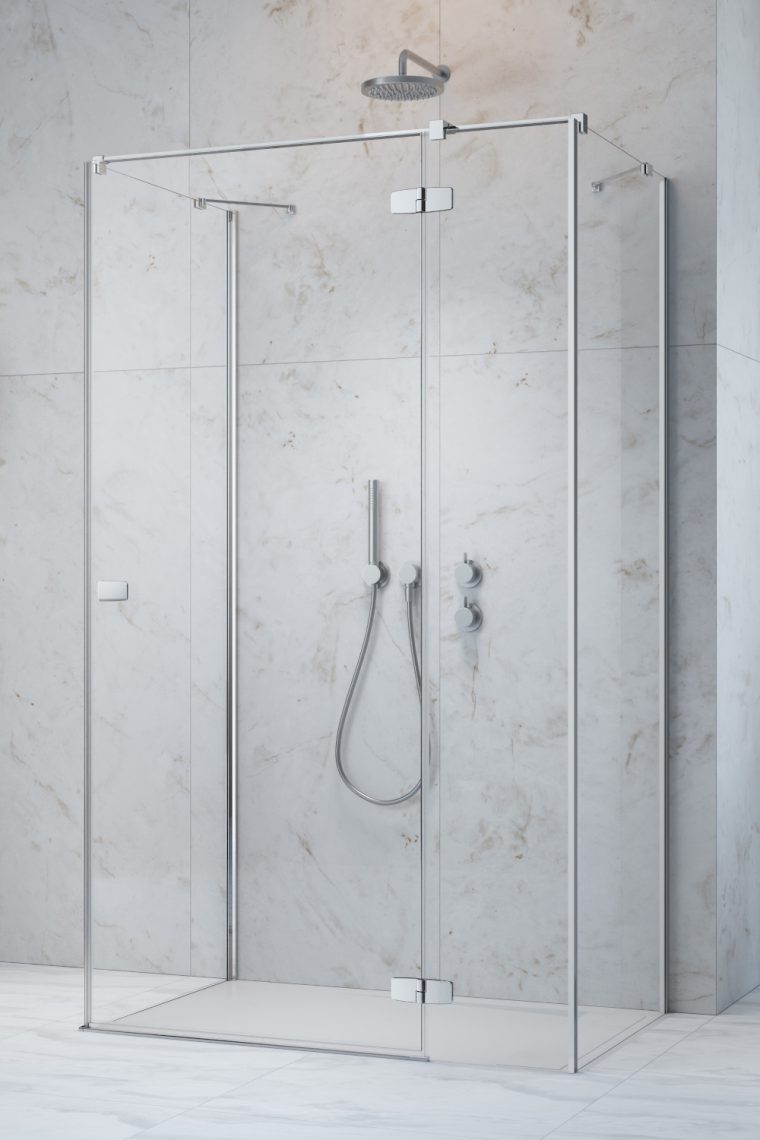 Darmowa Dostawa - Drzwi prysznicowe 80 cm uchylne chrom połysk/szkło przezroczyste Radaway Fuenta Chrome KDJ+S 13840210101R