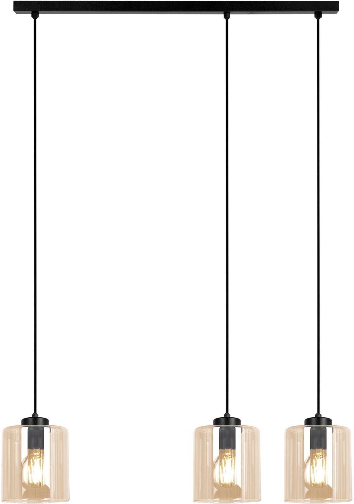 Darmowa Dostawa - Lampa wisząca 3x15 W czarna-bursztynowa Kaja Soro K5570
