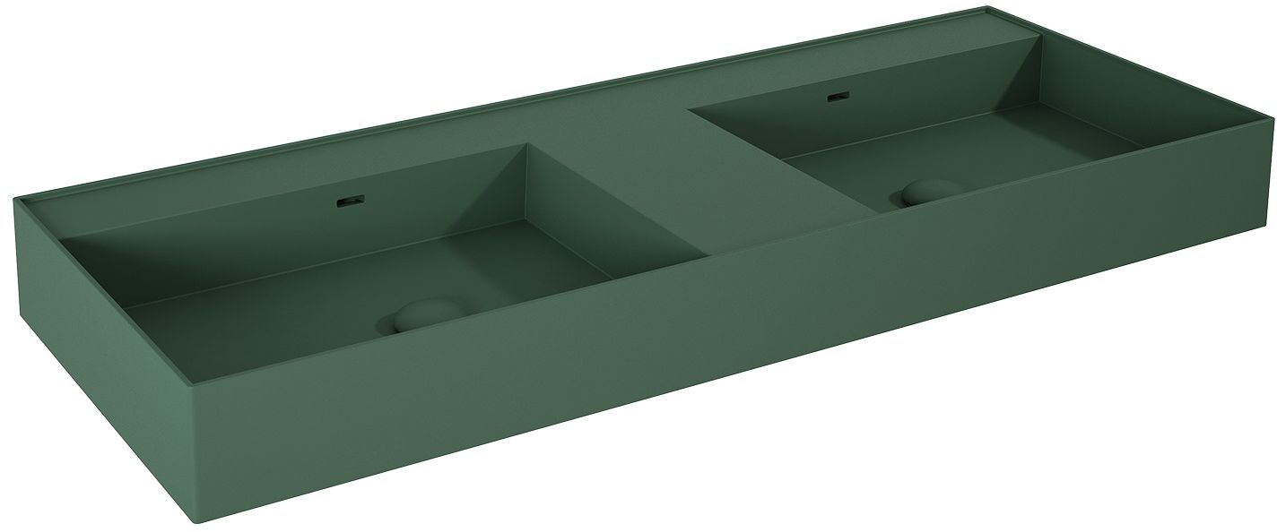 Darmowa Dostawa - Umywalka 120.5x45.5 cm prostokątna ścienna-podwójna zielona Elita Level RE041461207010