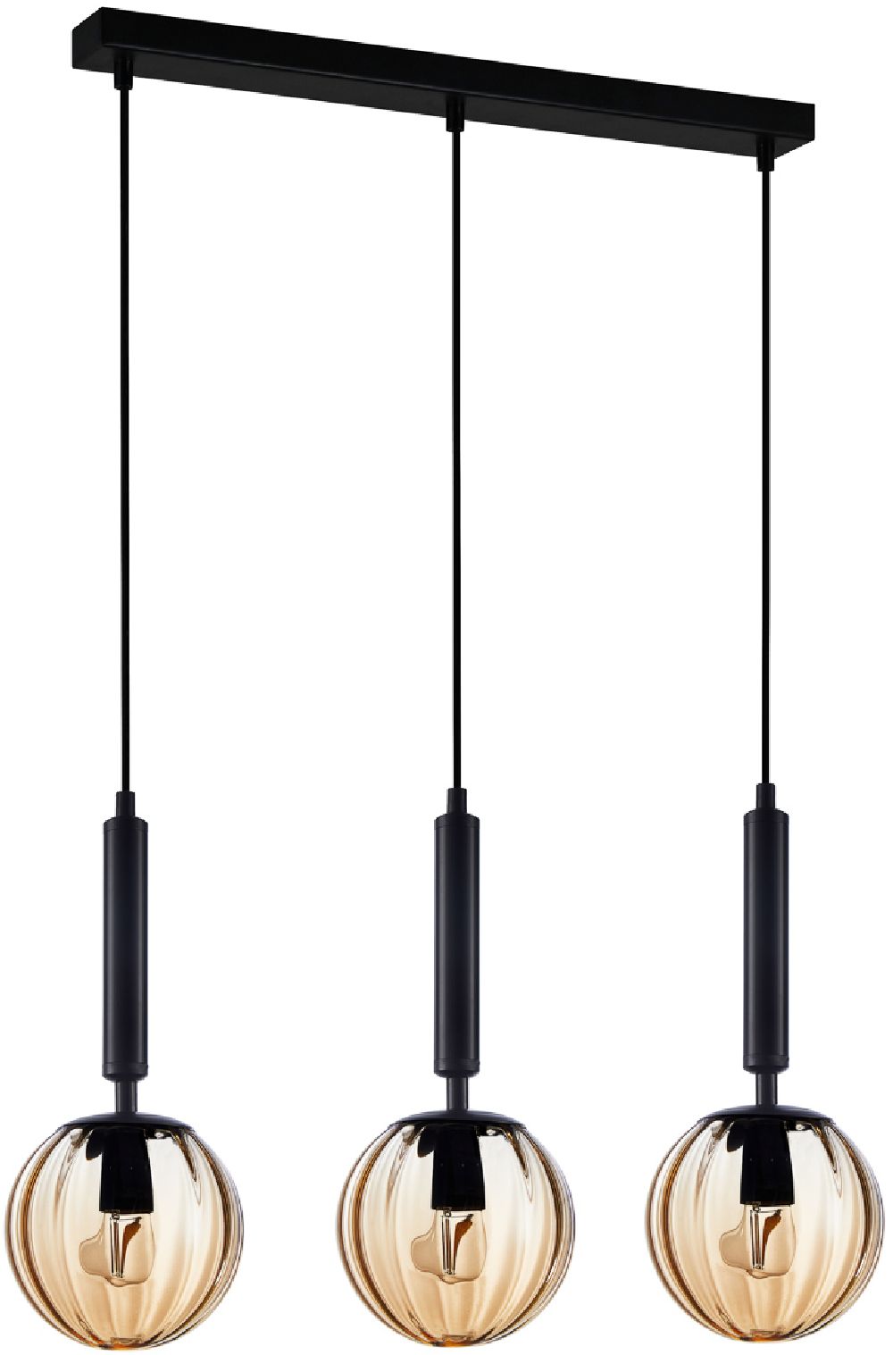 Darmowa Dostawa - Lampa wisząca 3x10 W bursztynowa Italux Ravena PND23243LBKAMB