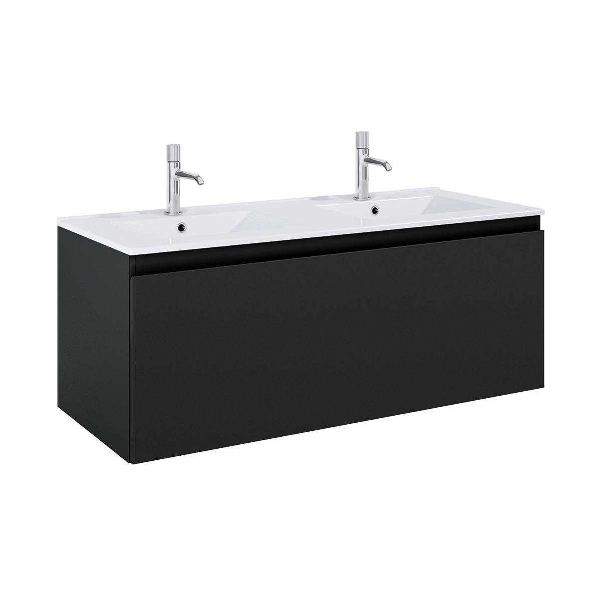 Darmowa Dostawa - Umywalka z szafką 120 cm czarną Oltens Vernal 68034300
