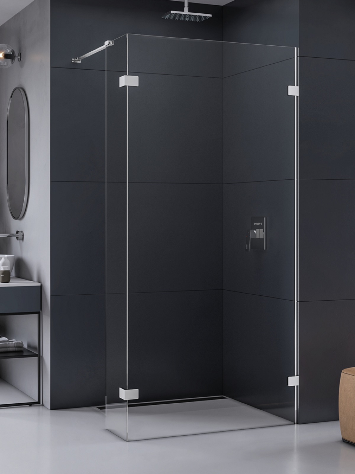 Darmowa Dostawa - Ścianka prysznicowa walk-in 80 cm chrom połysk/szkło przezroczyste New Trendy Eventa EXK4630