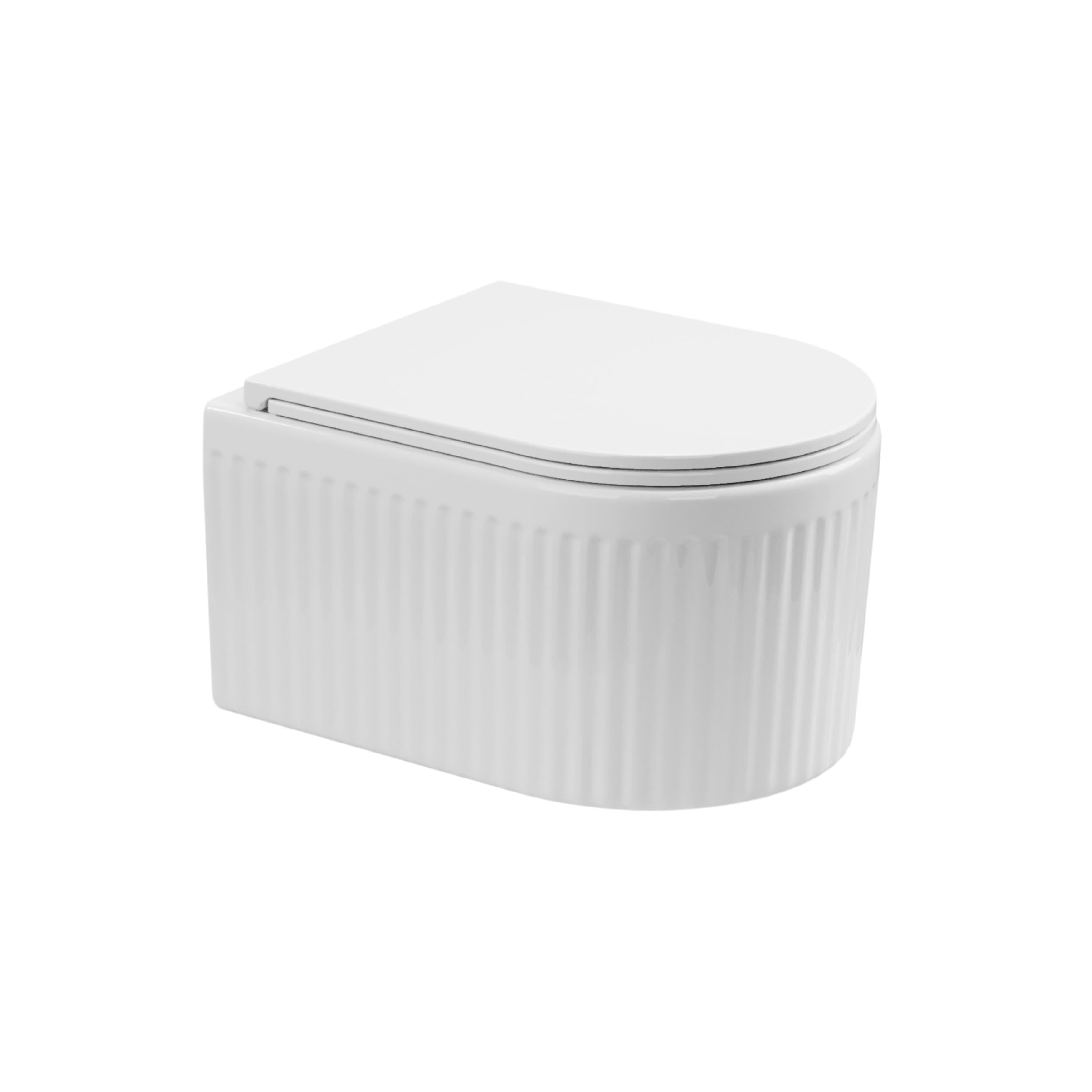 Darmowa Dostawa - Miska WC z deską wolnoopadającą wisząca bez kołnierza biały półmat Invena Glamour CE92001