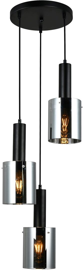 Darmowa Dostawa - Lampa wisząca 3x40 W czarna Italux Sardo PND55813ABKSG