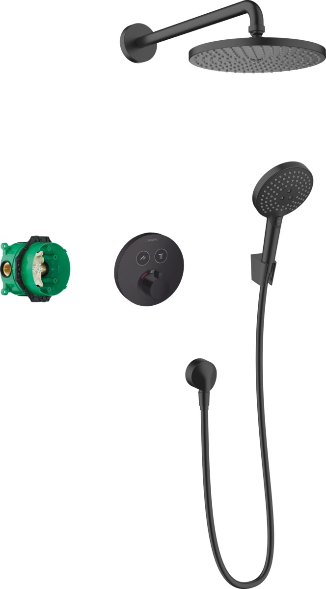 Darmowa Dostawa - Zestaw prysznicowy podtynkowy czarny Hansgrohe Raindance 27959670