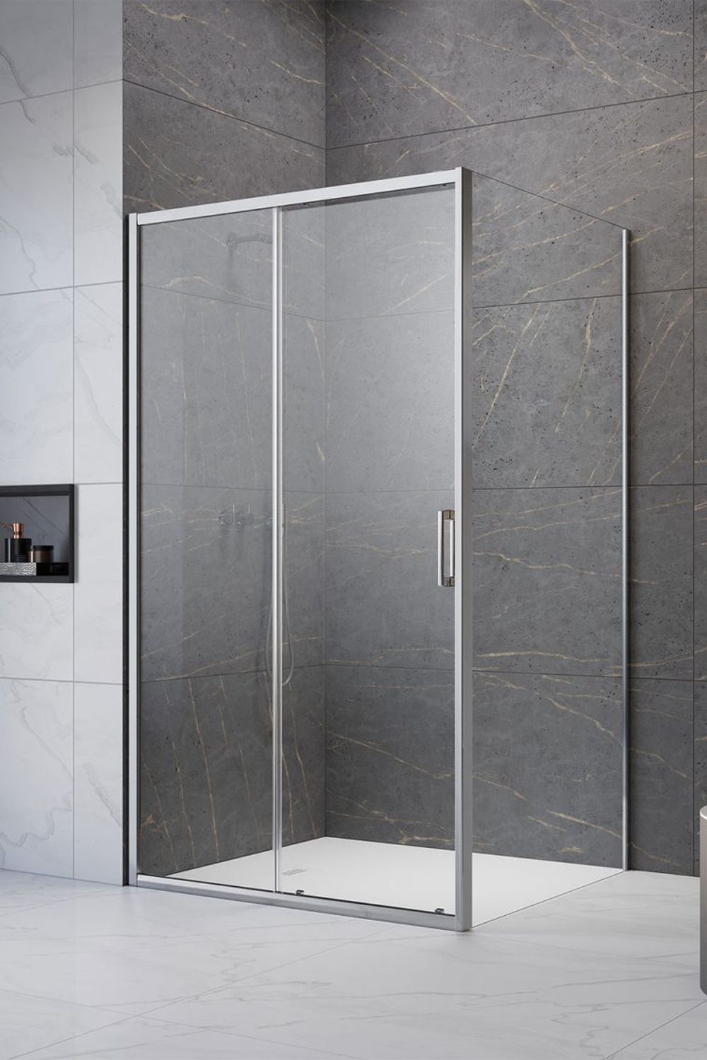 Darmowa Dostawa - Ścianka prysznicowa 90 cm chrom połysk/szkło przezroczyste Radaway Premium Pro KDJ 10160900101