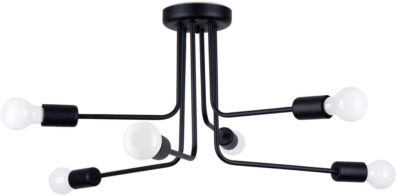 Darmowa Dostawa - Lampa podsufitowa 6x15 W czarna Sollux Lighting Norah SL1452