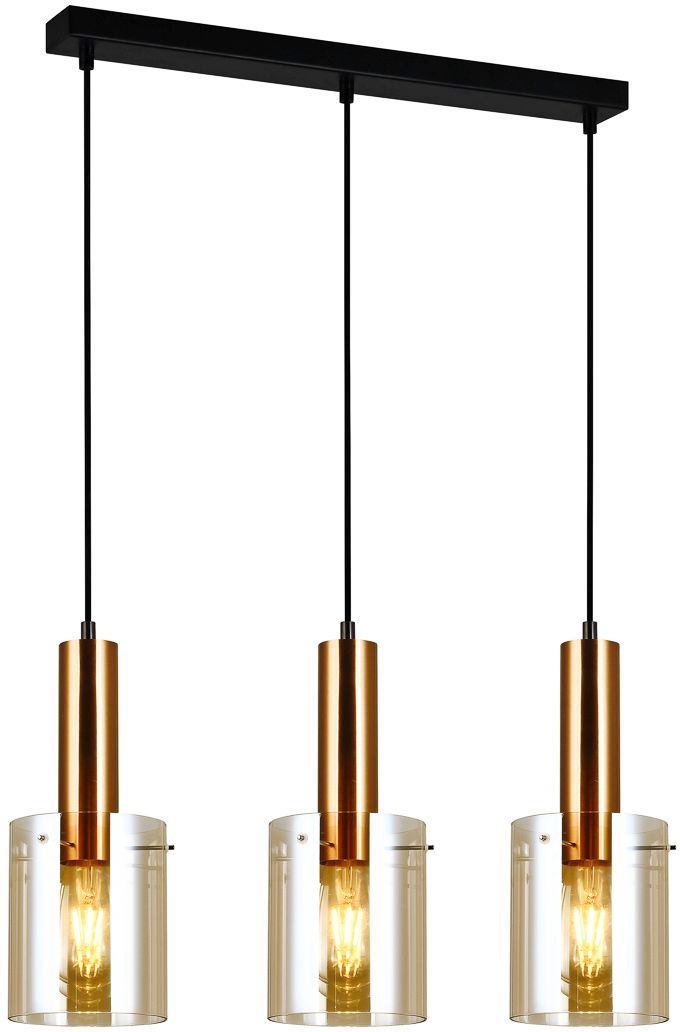 Darmowa Dostawa - Lampa wisząca 1x40 W mosiądz-bursztynowa Italux Sardo PND55813BROAMB