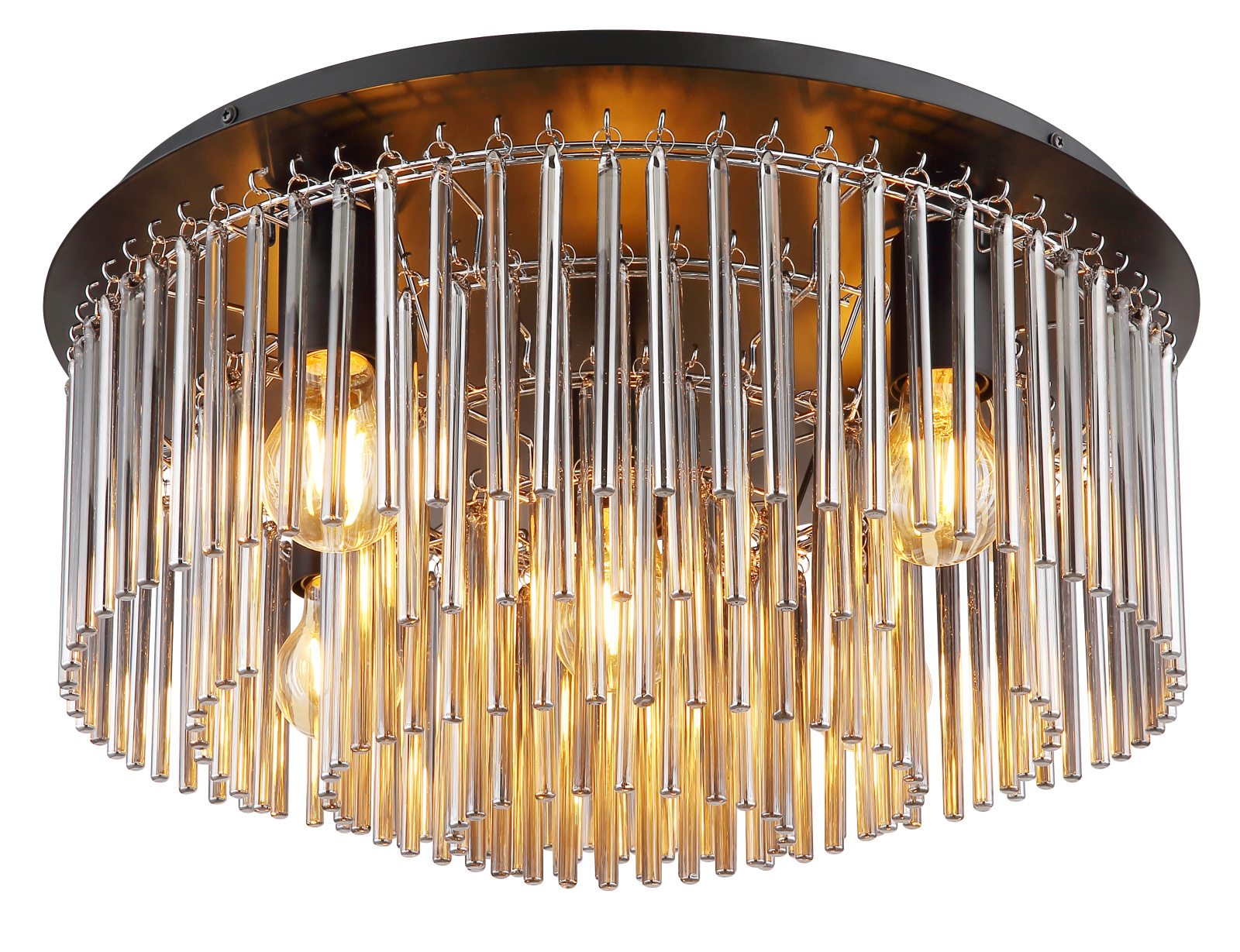 Darmowa Dostawa - Plafon 5x60 W czarny-chrom-przydymiony Globo Lighting Gorley 15698D1