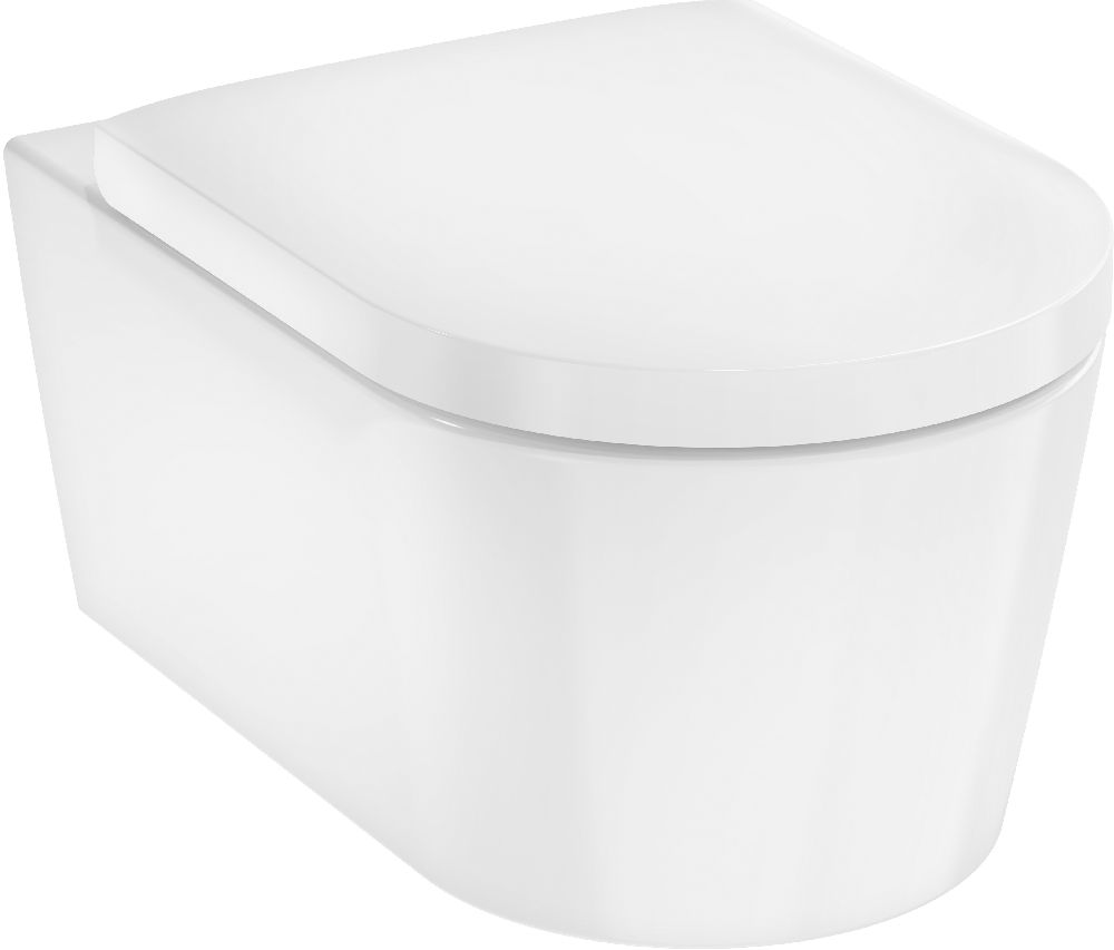 Darmowa Dostawa - Miska WC z deską wolnoopadającą wisząca bez kołnierza biały połysk Hansgrohe EluPura S 60292450