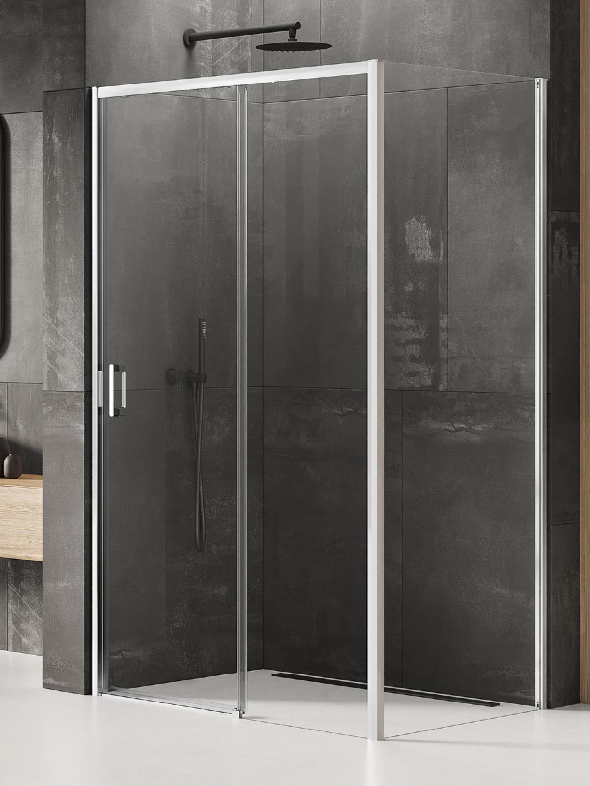Darmowa Dostawa - Kabina prysznicowa 150x80 cm prostokątna chrom połysk/szkło przezroczyste New Trendy Prime K1245