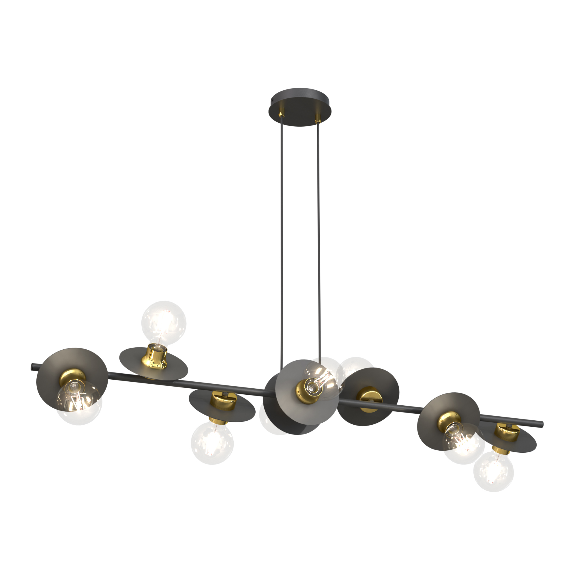 Darmowa Dostawa - Lampa wisząca x15 W czarna-złota Emibig Token 14278