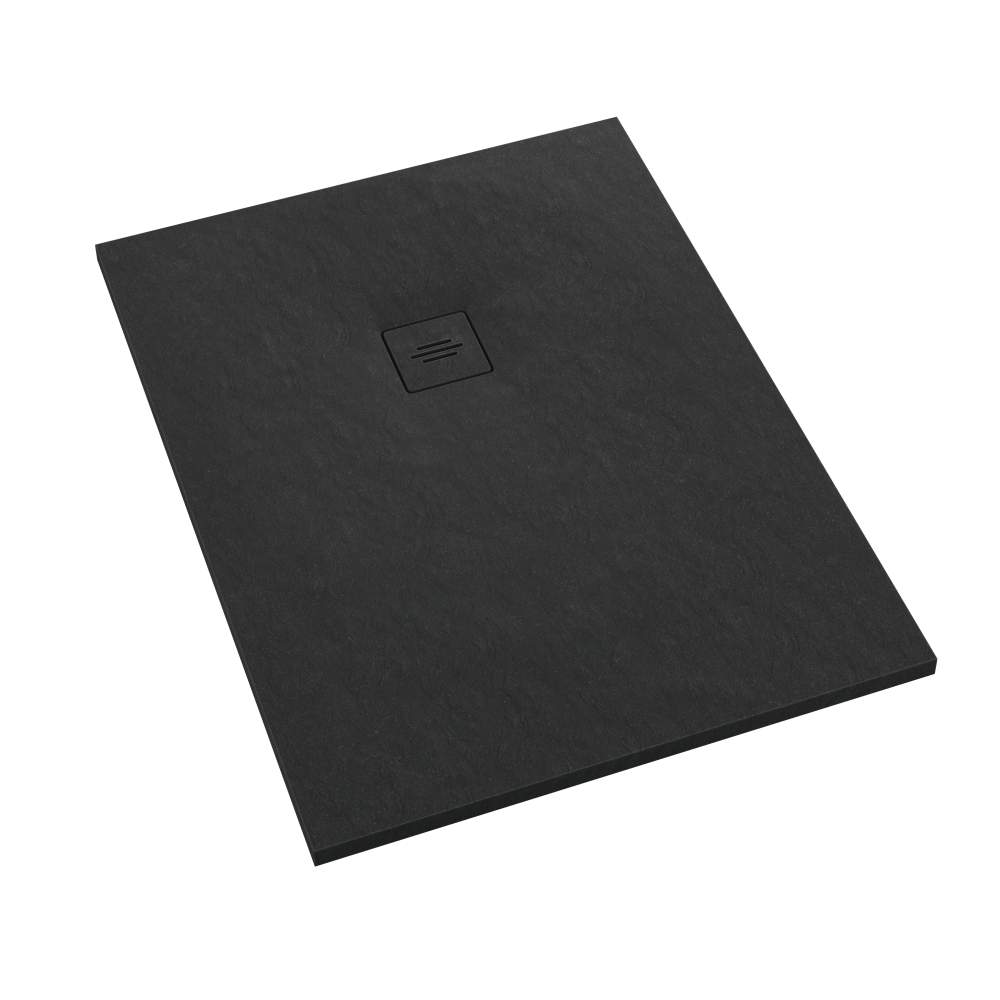 Darmowa Dostawa - Brodzik prostokątny z maskownicą 100x90 cm czarny Schedline Collection Protos Black Stone 3SPP1P90100CSTM1CST