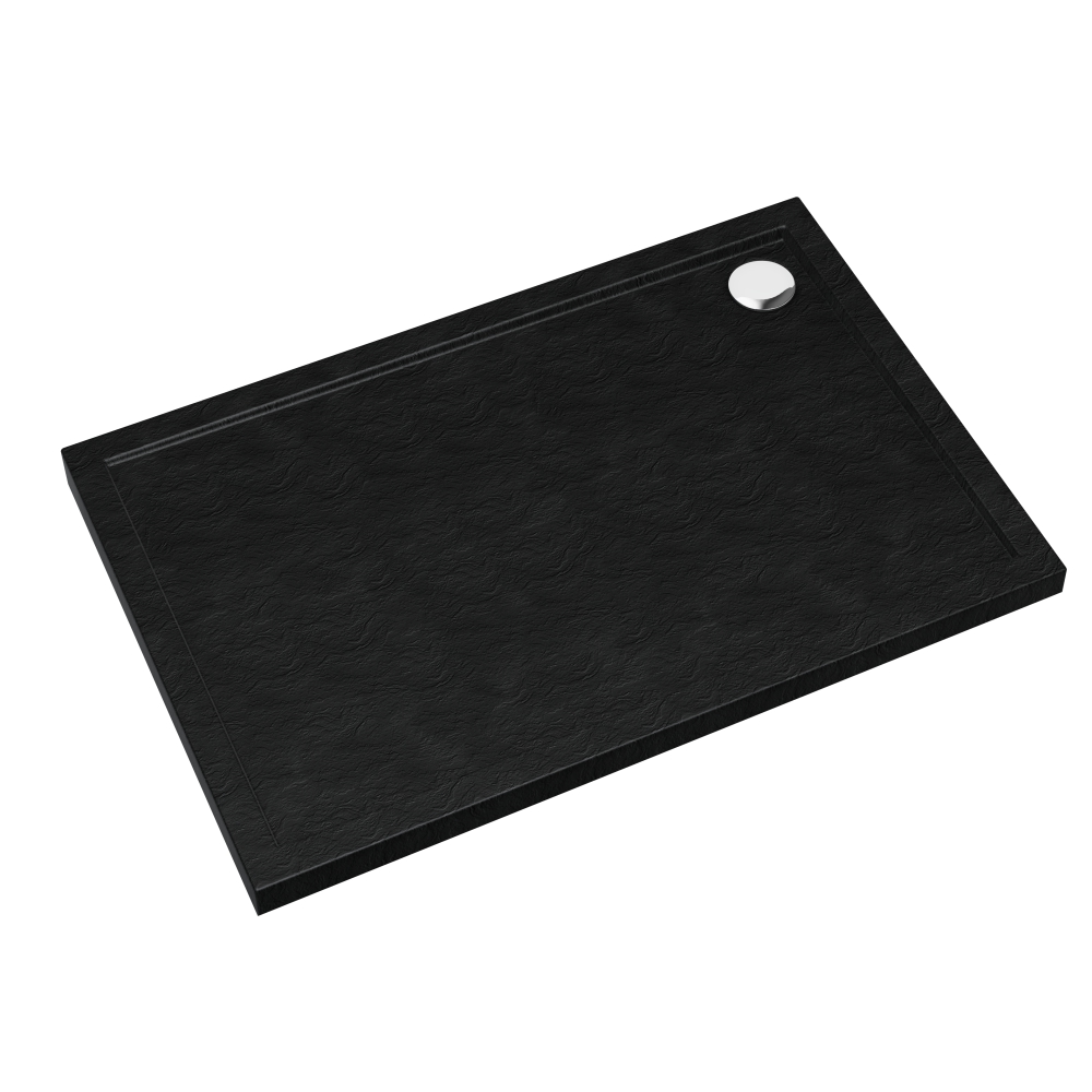 Darmowa Dostawa - Brodzik prostokątny 100x90 cm czarny Schedline Collection Sharper Black Stone 3SS1P90100CST