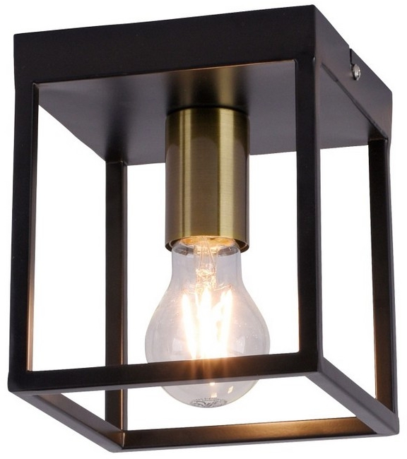 Darmowa Dostawa - Lampa podsufitowa 1x60 W czarna-mosiądz Just Light Fabio 1581660