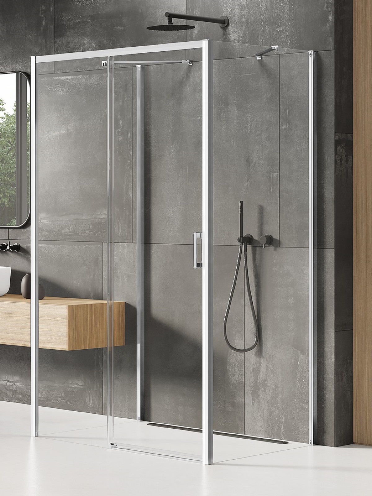 Darmowa Dostawa - Kabina prysznicowa 130x70 cm prostokątna chrom połysk/szkło przezroczyste New Trendy Prime K0824