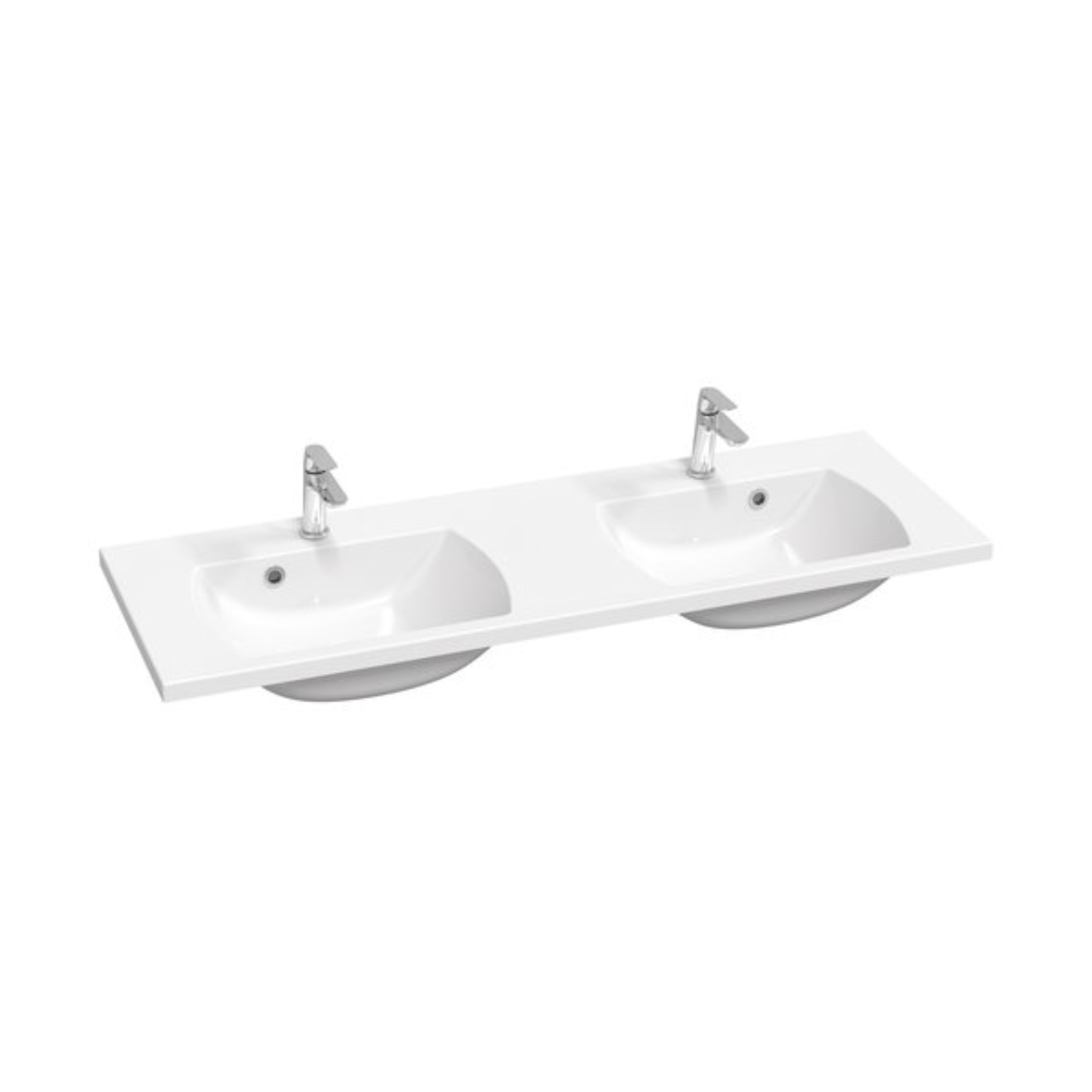 Darmowa Dostawa - Umywalka 130x45 cm prostokątna meblowa-z blatem-podwójna biała Ravak Classic II XJX01113000
