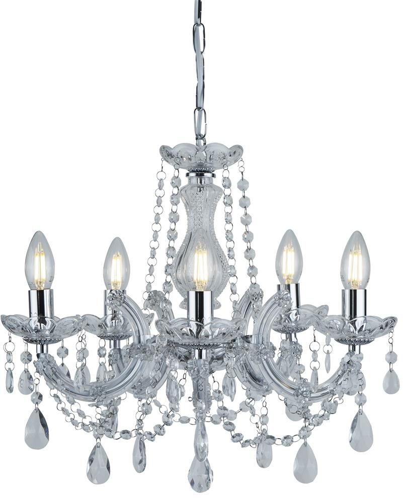 Darmowa Dostawa - Lampa wisząca 5x60 W kryształ Searchlight Marietherese 3995