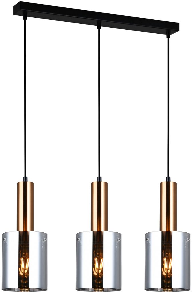 Darmowa Dostawa - Lampa wisząca 3x40 W mosiądz-przydymiona Italux Sardo PND55813BROSG