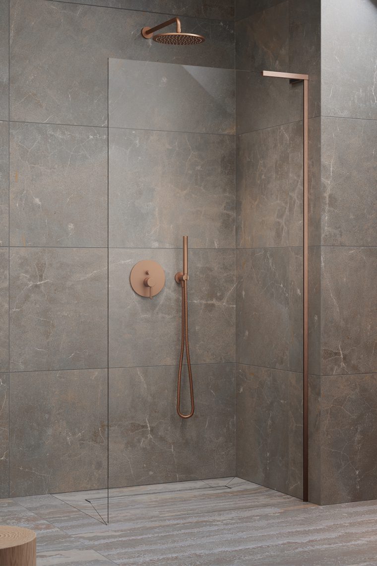 Darmowa Dostawa - Ścianka prysznicowa walk-in 100 cm miedź szczotkowany/szkło przezroczyste Radaway Modo SL Brushed Copper II 103191049301R