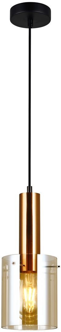 Darmowa Dostawa - Lampa wisząca 1x40 W mosiądz-bursztynowa Italux Sardo PND55811BROAMB