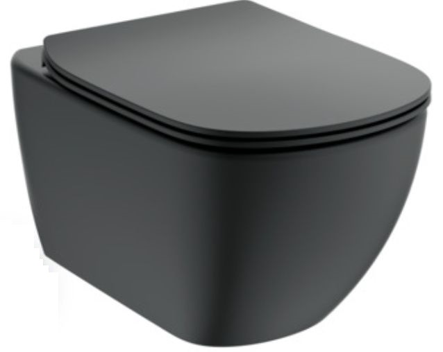Darmowa Dostawa - Miska WC z deską wolnoopadającą wisząca bez kołnierza czarny Ideal Standard Tesi T3546V3