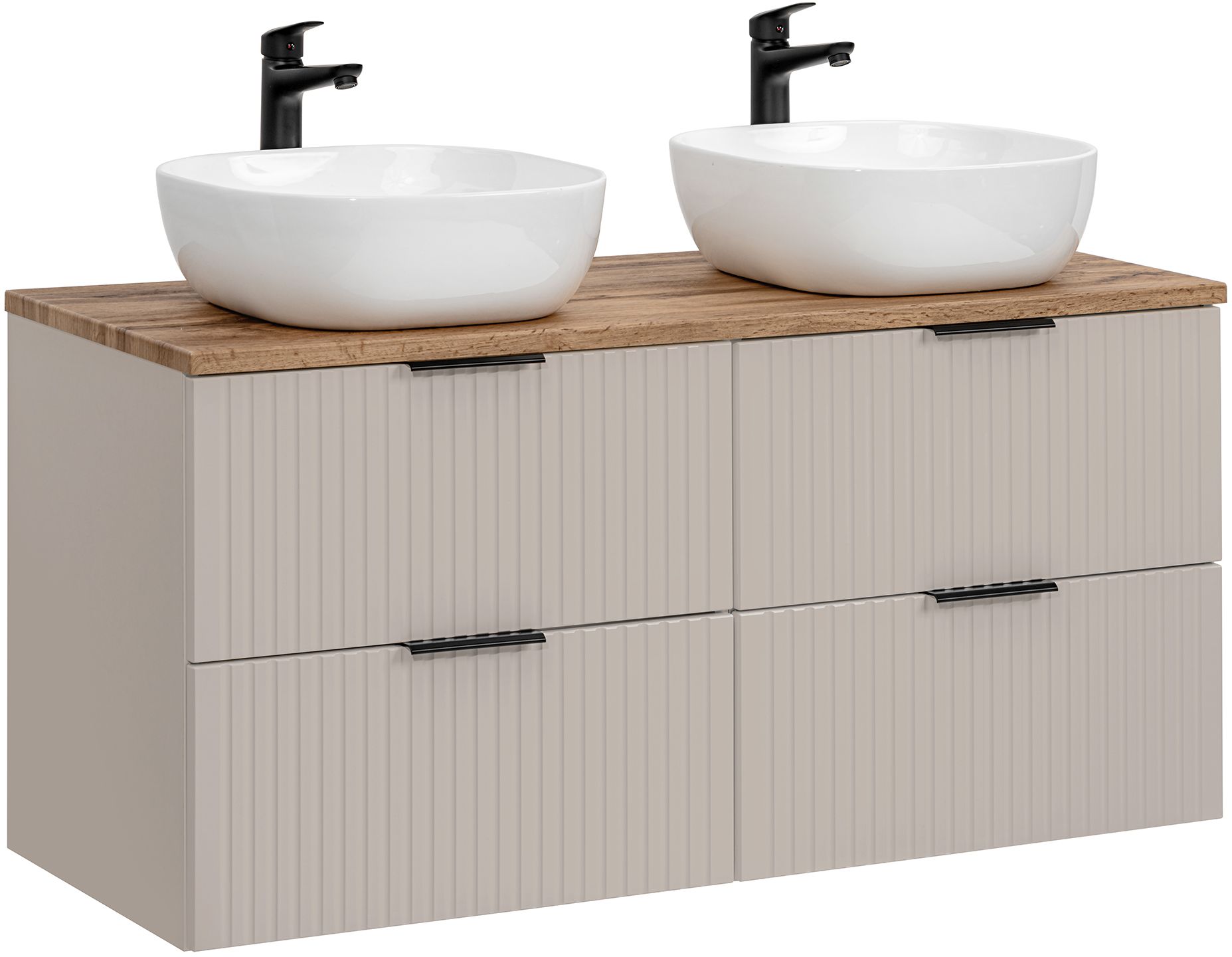 Darmowa Dostawa - Umywalka z szafką i blatem 120 cm beżową Comad Adel Cashmere SETADCBWOTAN120CMSMILE40