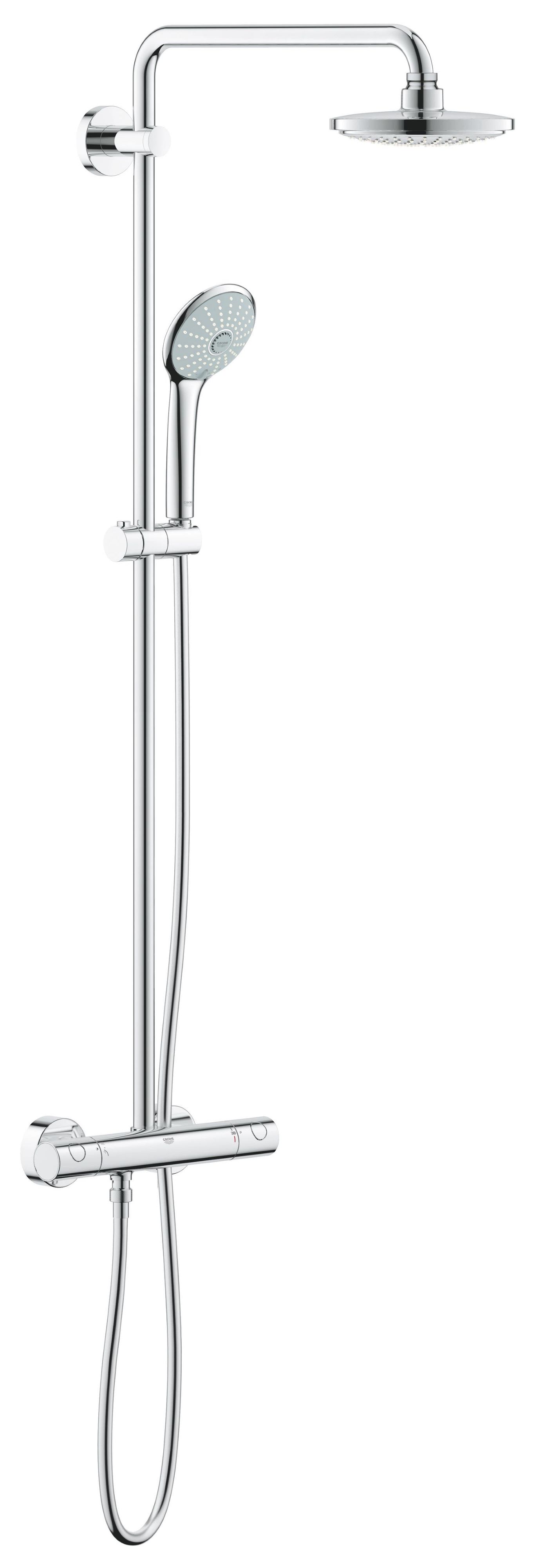 Darmowa Dostawa - Zestaw prysznicowy ścienny termostatyczny z deszczownicą starlight chrome Grohe Euphoria 27296001