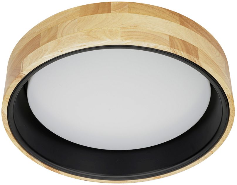 Darmowa Dostawa - Plafon 1x20 W czarny-drewno Italux Campelo PLF435020WWDBK4K