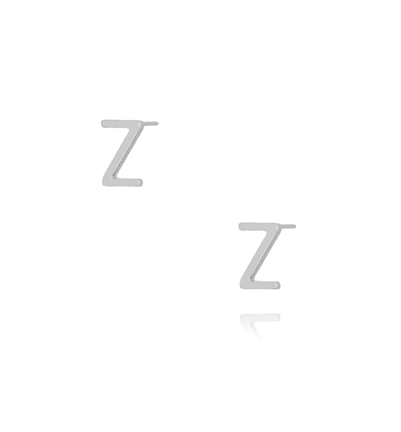 Kolczyki wkrętki z literką Z srebrne - By Dziubeka
