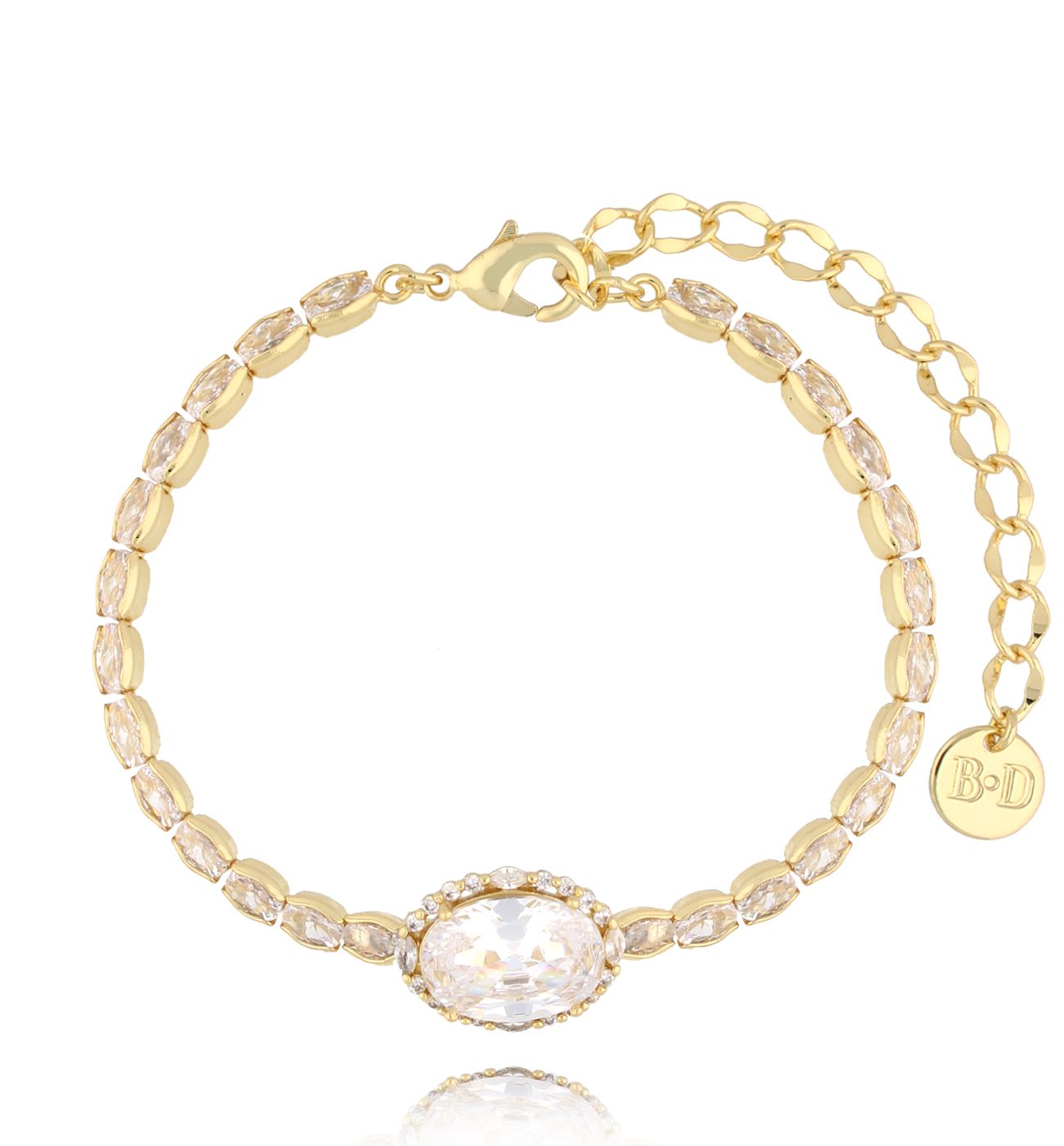 Bransoletka złota z kryształami Sheer Radiance BSS0198 - By Dziubeka