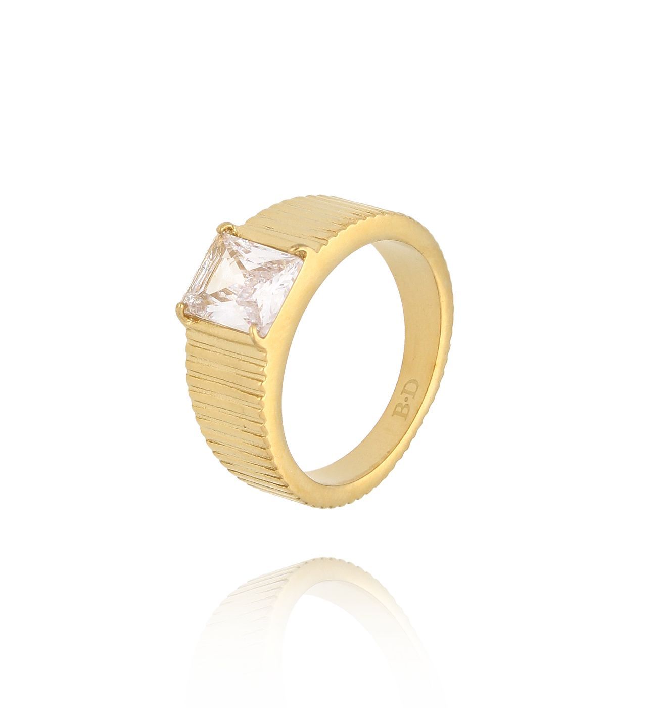 Pierścionek złoty z kryształem Sparkle Ring - By Dziubeka